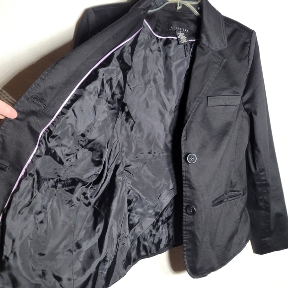 Black blazer 10 longsleeve business suit women's jacket button lined ten - Picture 5 of 6